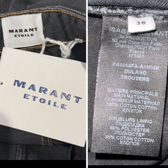 NWT Isabel Marant Pearl Bead Embellished Straight Leg Jeans Black Sz 36/ Small - Picture 14 of 16